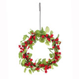 Garden Floral Red Berry and Bayleaf Wreath