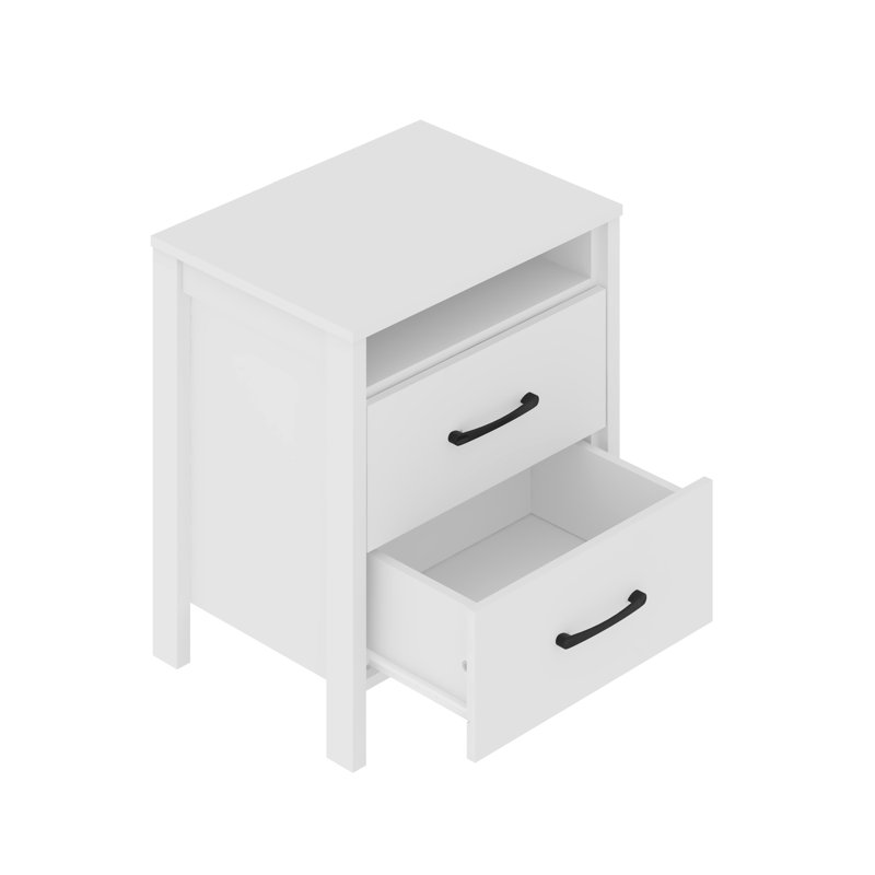Chabot Modern 2-Drawer Nightstand Set Of 2, White