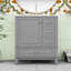 Meuble-lavabo simple contemporain en bois avec lavabo en céramique, grand rangement et porte à fermeture en douceur-1597562691