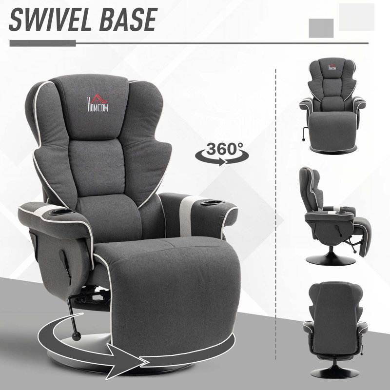 Swivel Manual Recliner with  Two Cup Holders