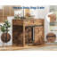 Table d'appoint pour chien de ferme 37,8 ", 2-en-1 avec porte de grange coulissante et tiroir de rangement-1613146943