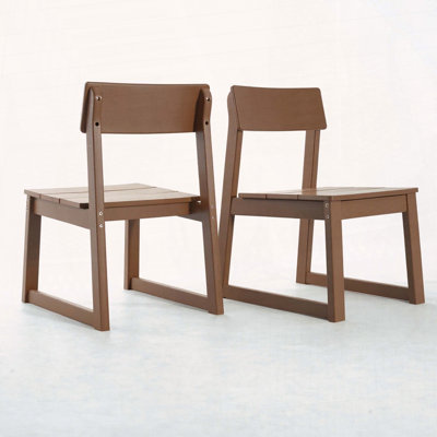 2-Pack Armless Outdoor Chairs: Durable HDPE from Recycled Plastic with Customizable Colors