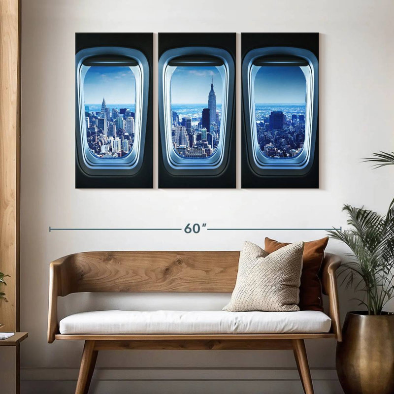 Mehar NY From Plane Window, 32" H x 50" W
