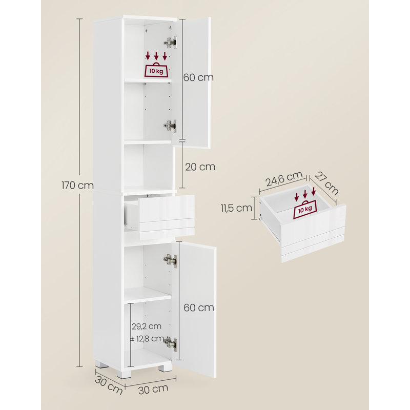 Carollynn Bathroom Cabinet, White