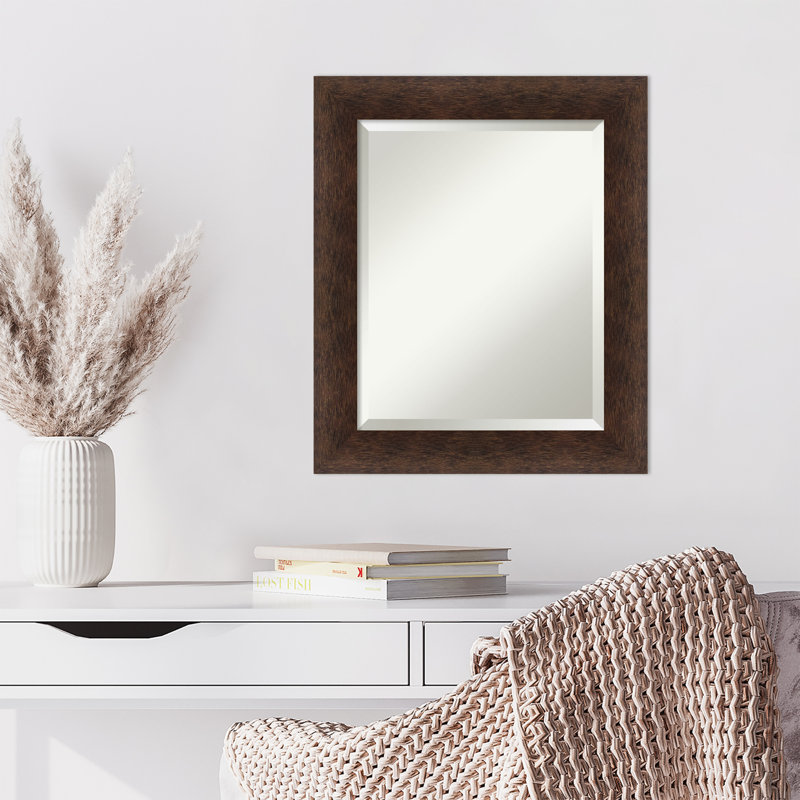 Jillesa Rectangle Wood Wall Mirror, 25" x 21"