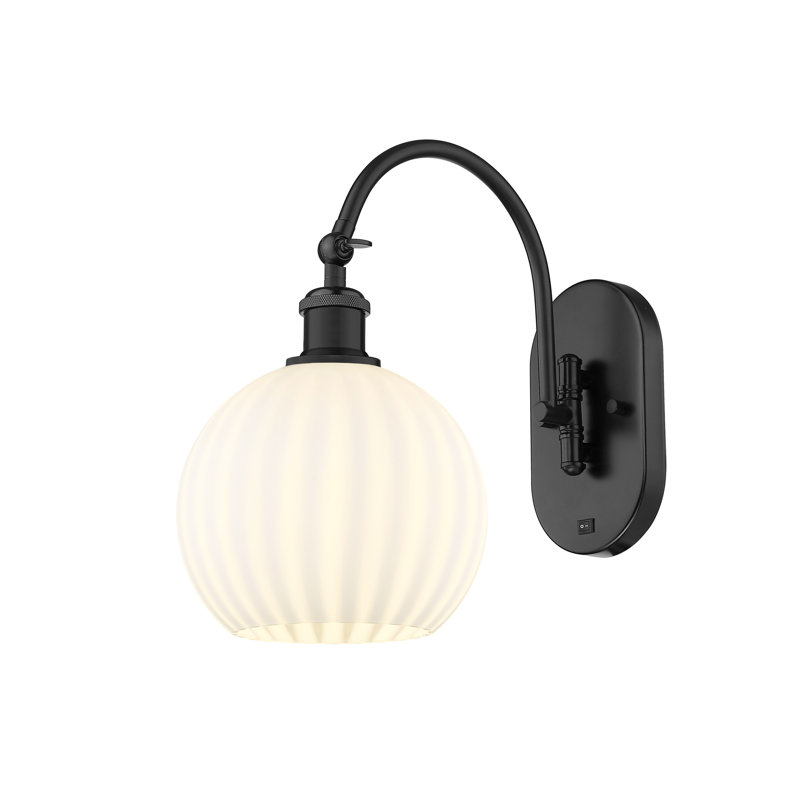 Applique murale 1 lumière Ballston, H 13,5 po x l 8 po x P 13,5 po, Noir mat