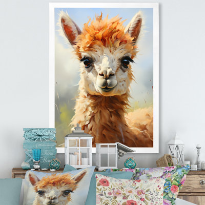 Brown Majestic Alpaca Portrait II - Alpaca Wall Art