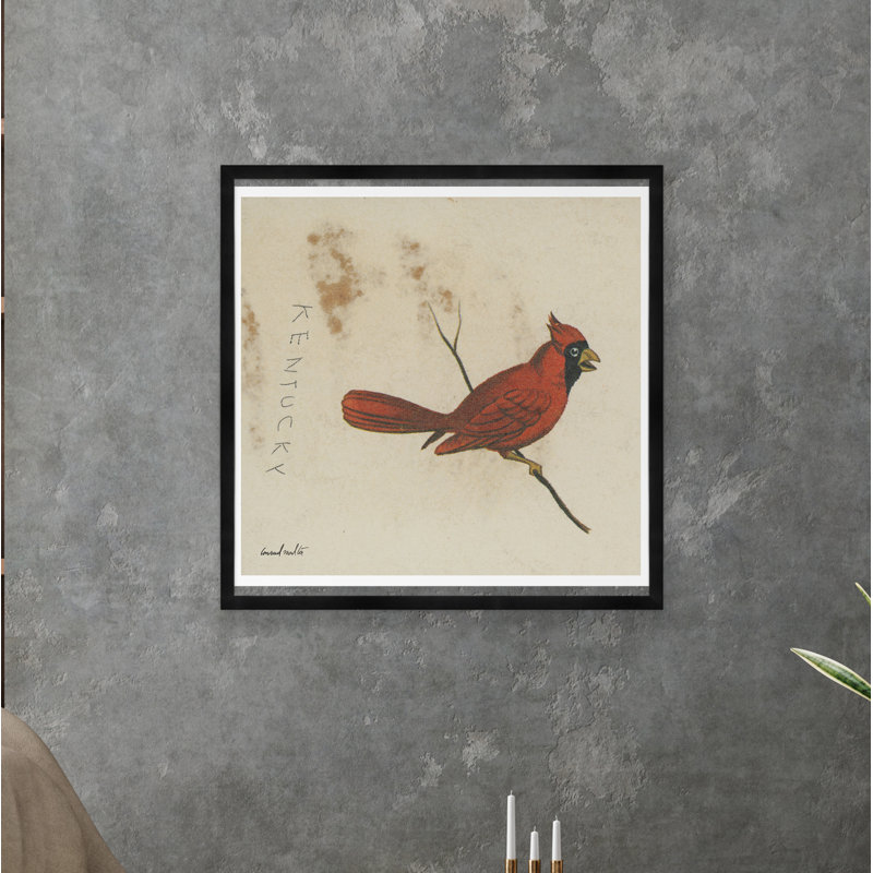 Cardinal Print, Black Framed