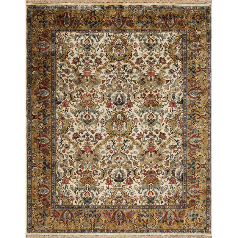 Golden Age Hand Knotted Wool Area Rug, Rectangle 8' x 10'