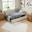 Modern Style Twin Size L Shape Corner Bed, Linen Upholstered Daybed With Two Storage Drawers-1545171250