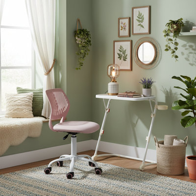 White Adjustable Folding Desk Space-Saving Design Lightweight Metal Frame for Home Office