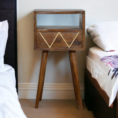 Cecelia 30cm W Solid Wood Bedside Table
