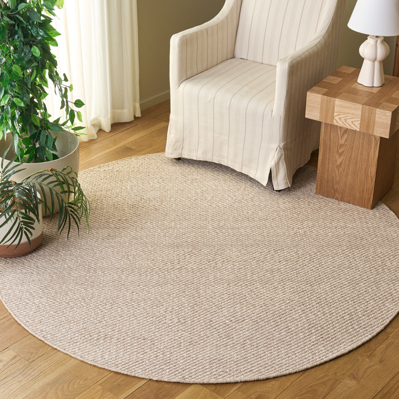 Tapis tissé à la main sans motif Natura 434 Performance, Rond 6 pi 0 po x 6 pi 0 po