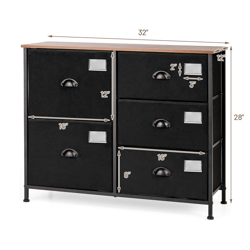 Commode combinée 5 tiroirs l 32 po
