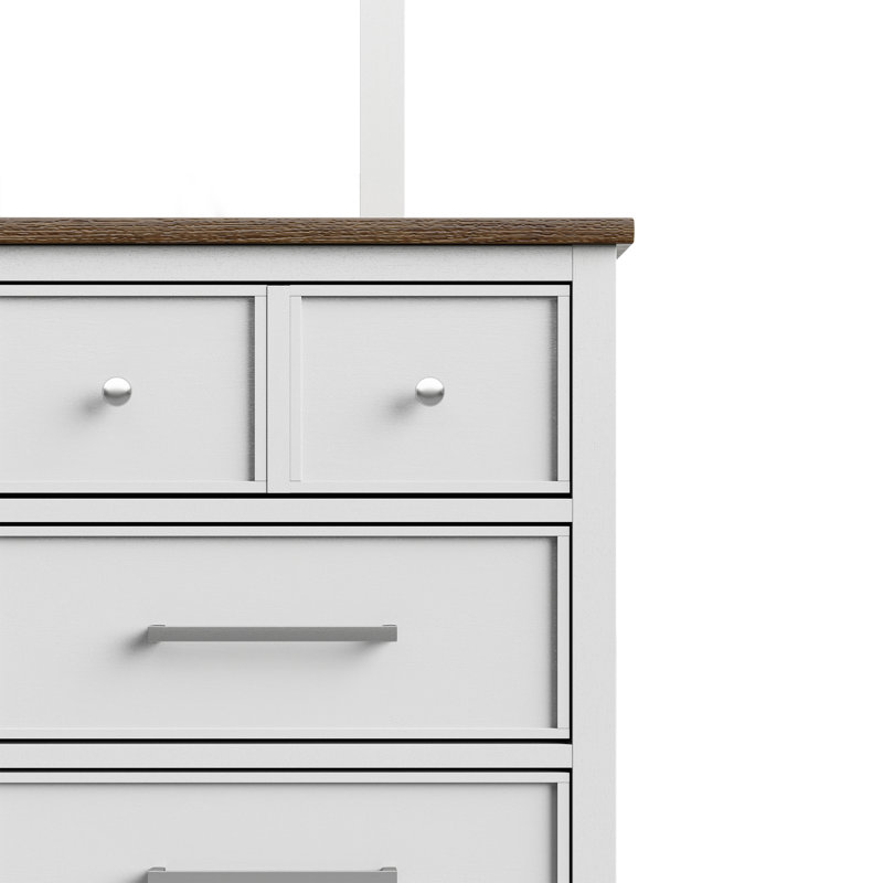 Ensemble commode et miroir 2 pièces Lonegan, Blanc