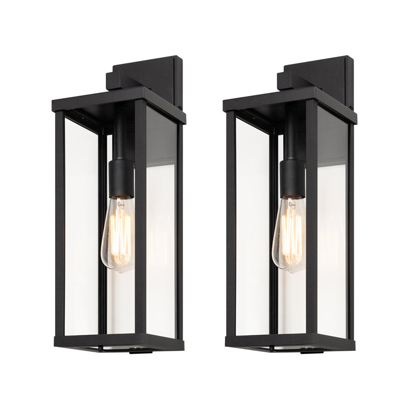 Applique murale d'extérieur 1 lumière Olar Classic, H 18 po x l 5,83 po x P 7 po, Noir mat, 1