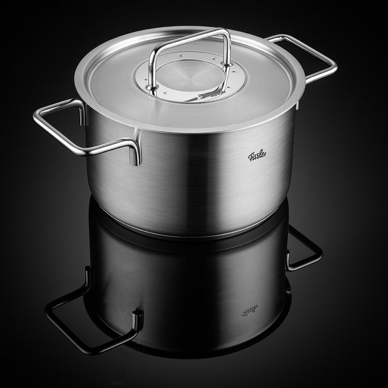Fissler Pure Collection Stainless Steel Stock Pot with Metal Lid, 6.7