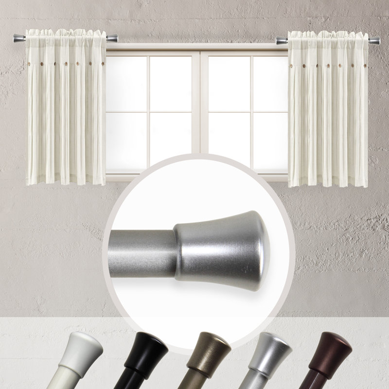 Tringle à rideaux double réglable 12 "à 20" 0,625 ", Nickel satiné