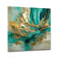 Or et vert dévoilant l'énergie IV - art abstrait géométrique mural en acrylique moderne-1964052486