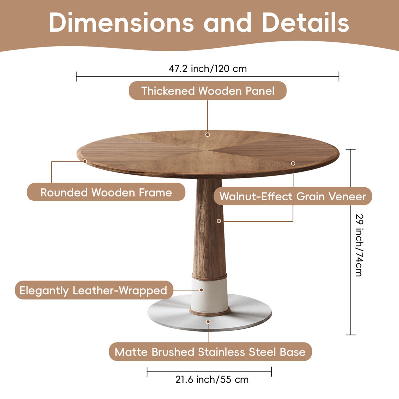 Round Metal Base Dining Table