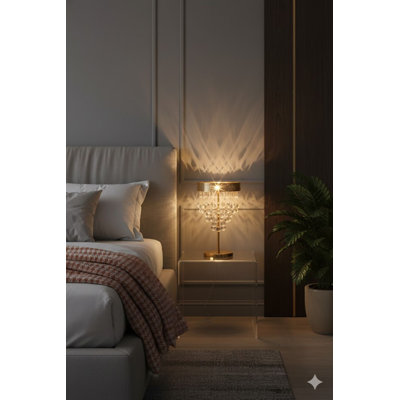 Chalkhill Modern 3 Light Crystal Table Lamp