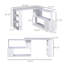 Bureau d'angle en L, bureau à domicile rotatif à 360 degrés avec tablettes de rangement, poste de travail de table d'écriture