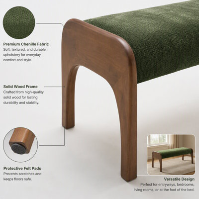 Banc long rembourré 50,25 po