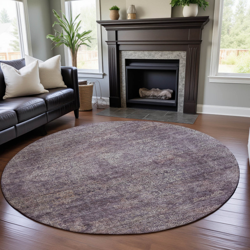 Premium Machine Washable Melvin AMF1172 Global Rug, Round 8'
