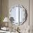 Silver Crush Diamond Round Wall Mirror, 31.5 Inch Wave Frame Decorative Mirror for Living Room, Bathroom, Bedroom, Hallway, Heavy Duty Frame with 2 Hangers