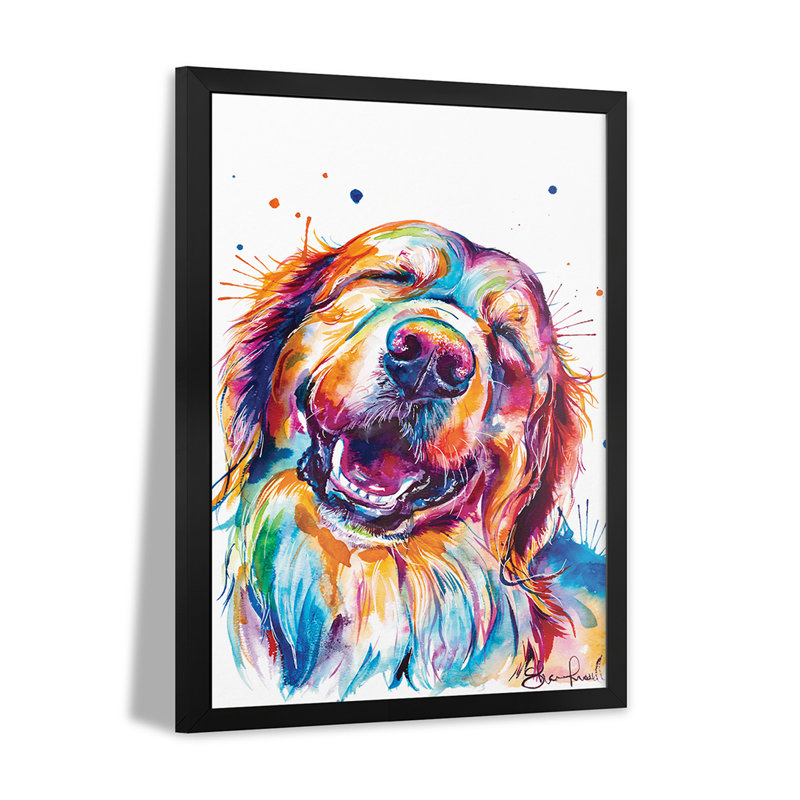Affiche encadrée Golden Smile, H 24 po x l 16 po