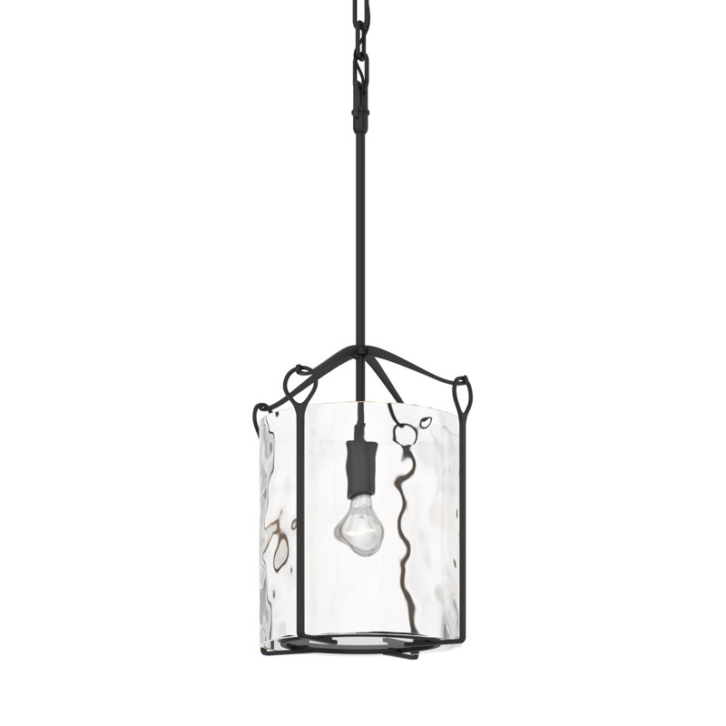 Luminaire suspendu cylindrique à 1 lumière Bow, Eau, Noir