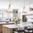 Brass Empire Pendant with Tapered Fabric Shade