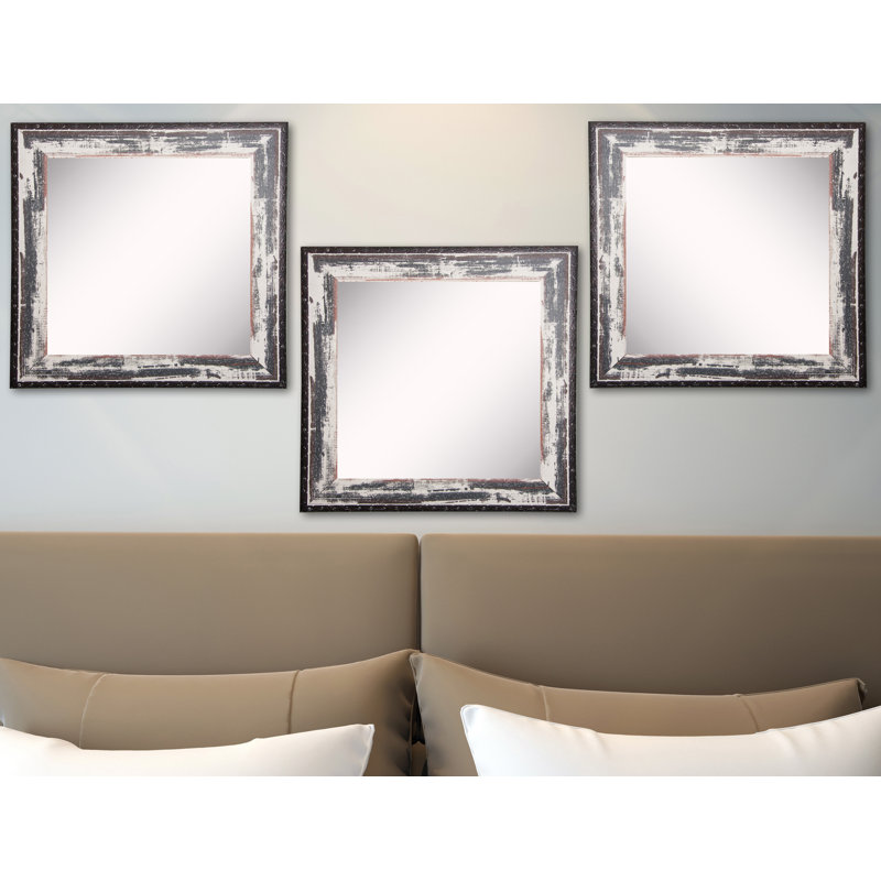 Ensemble de Miroir mural délavé 3 pièces rustique moderne et contemporain