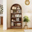Bibliothèque de rangement arquée à 5 niveaux avec bibliothèque de rangement arquée 70,8 pouces