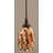 Cord Hung Mini Pendant Shown In Black Copper Finish With 10" Amber Crystal Glass-32464170-32464201-32464178