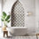 Istanbul Squire Shield With Cross 6 In. X 8-3/8 In. Porcelain Floor And Wall Tile Kit