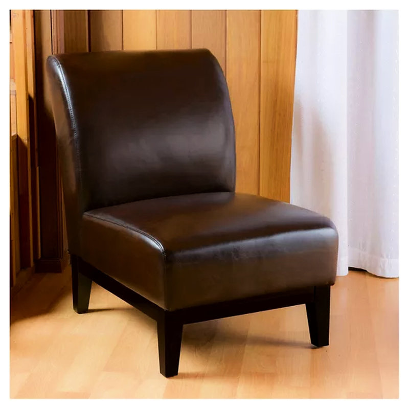 Fauteuil de chambre confortable et brun, l 24,5 po x H 34,7 po, couleur cuir PU, espace, P 24,5 po