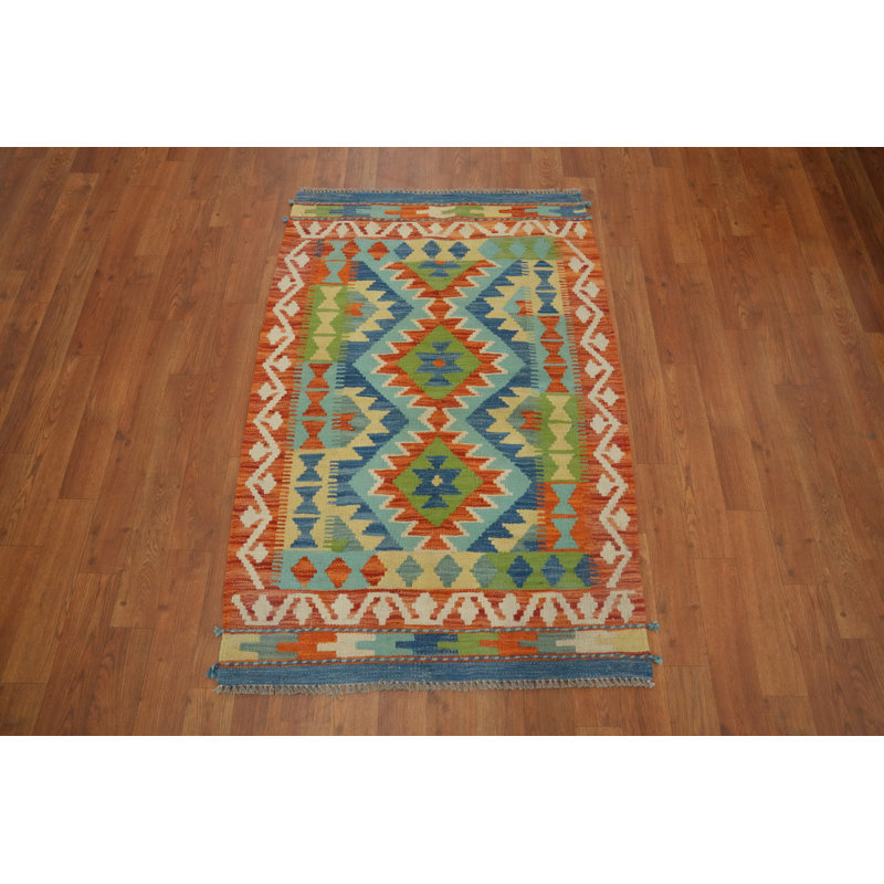 Colourful Southwestern Style Floor Kilim Rug 3X4