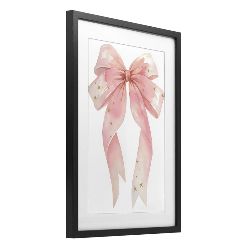 Imprimé encadré d'étoiles dorées roses sous verre, design par Creative Studio, H 20 po x l 14 po, Cadre noir minuit