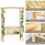 Banc de jardin et arche en bois naturel - Créez un cadre extérieur serein avec de magnifiques raisins