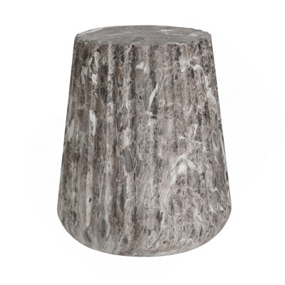 Outdoor Cleme Carved Side Table, Brown