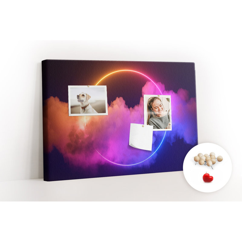 Wall Mounted cork board with print wall art message pin boards home office bulletin board ideas 3D neon cloud