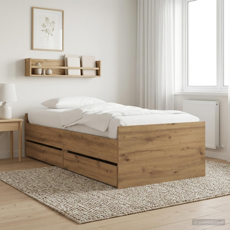 Bed Frame, Artisan Oak