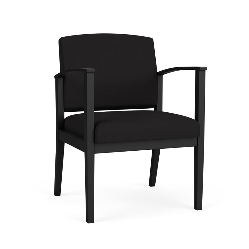 Chaise en métal Amherst, Noir, Portes ouvertes en tissu noir