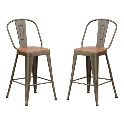 High Back Metal Counter And Bar Stools