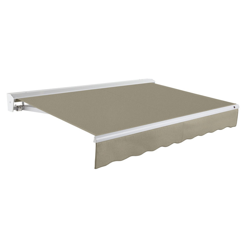 Awntech Destin Patio Retractable Awning with Protective Hood, 24' W x 10' D, Right Motor, Burlap Sack