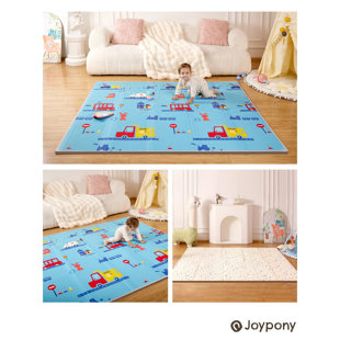 Tapis de jeu pour bébé 59 po x 71 po très grand pliable - tapis de sol en mousse imperméable et antidérapante de 0,4 po d'épaisseur pour le ventre, tapis d'activité portable pour bébés et tout-petits