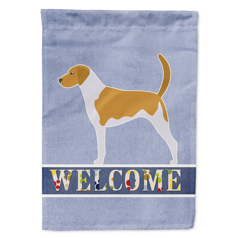 Polyester 2 côtés 40 x 28 po welcome drapeau maison, Fox-hound américain jaune