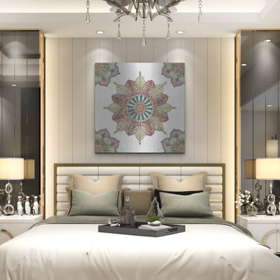 «Mandala Morning VI» par Anne Tavoletti, art mural en métal