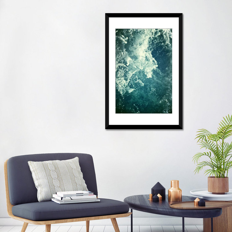 «Water III», reproduction d'art sur toile, H 32 po x l 24 po x P 1 po, Papier d'art encadré noir, Blanc